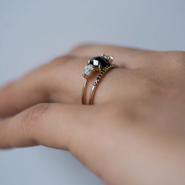 Mathilde the Swan Black Diamond Ring - Image 3
