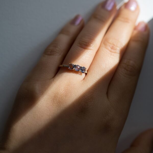 Painter's Blue Sapphire Ring with Diamonds - Image 2