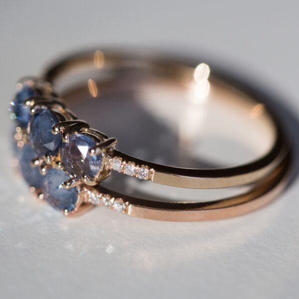 Painter's Blue Sapphire Ring with Diamonds - Image 6