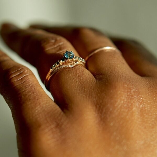 Fairy Light Demi-Pavé Diamond Curved Band - Image 4