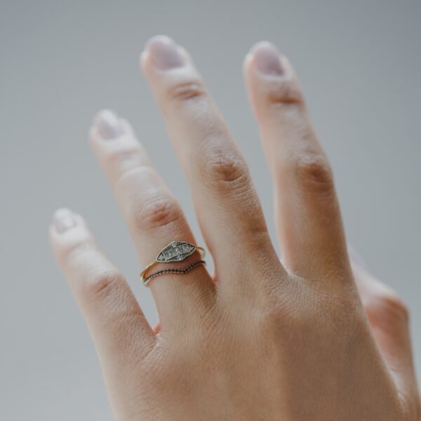 Fairy Light Eternity Black Diamond Curved Band - Image 4