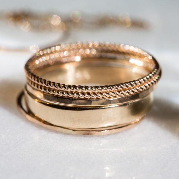 Twisted Stacker Gold Ring - Image 8